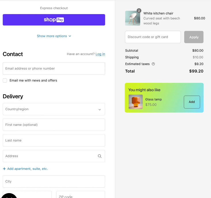 Shopify checkout features